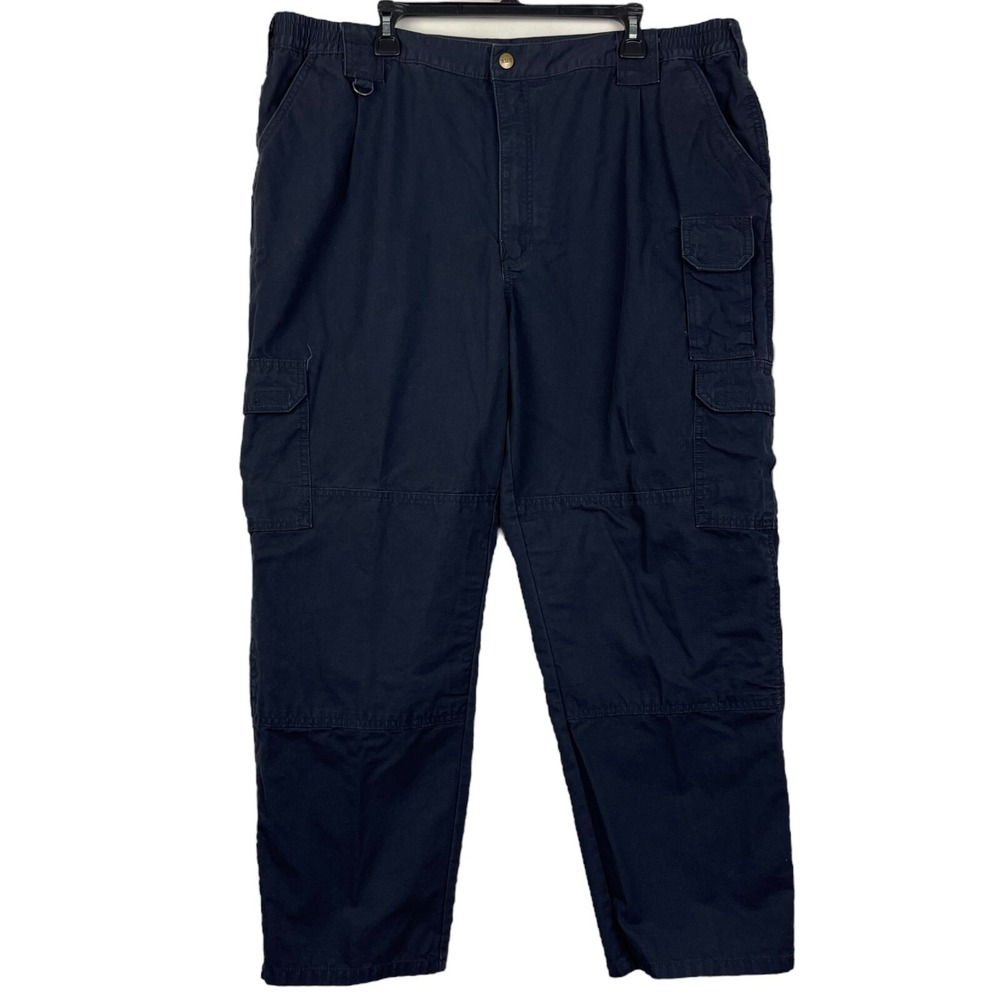 5.11 Tactical Cargo Canvas Pant CCW Regular Straight 44x30 Navy 7-Pockets